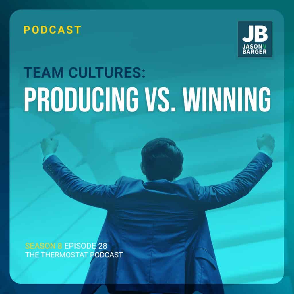 Team Cultures: Producing vs. Winning - man with fists in air